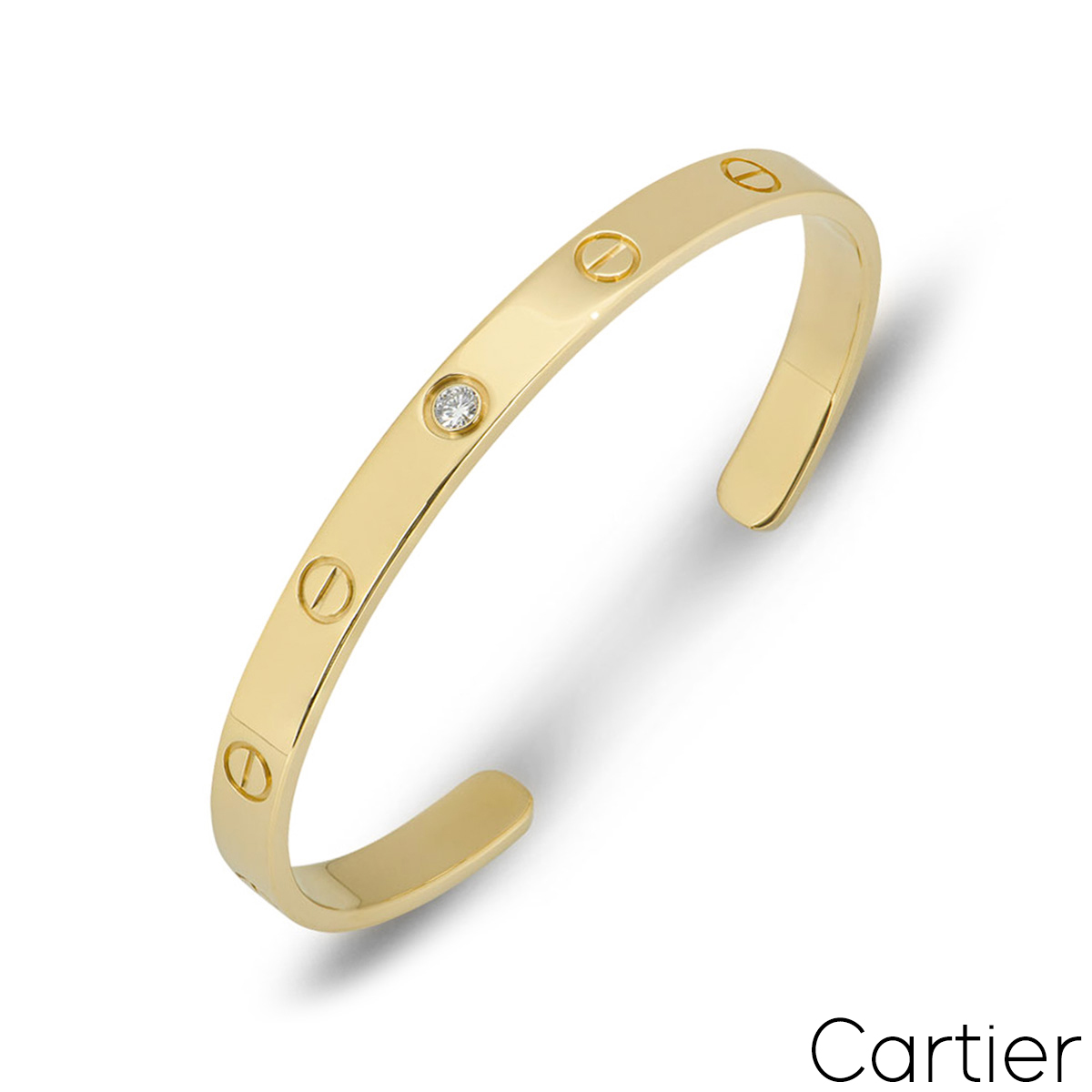 Cartier Yellow Gold Diamond Cuff Love Bracelet Size 19 B6029819 Cartier Yellow Gold Diamond Cuff Love Bracelet Size 19 B6029819